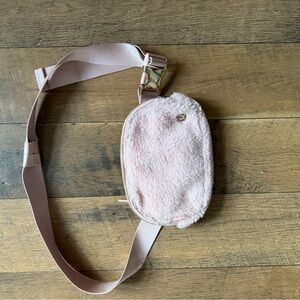 Lululemon Pink Sherpa Crossbody Belt Bag